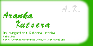 aranka kutsera business card
